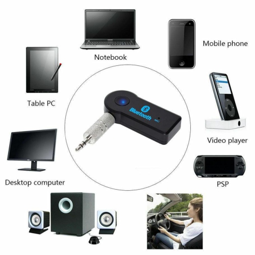 Adaptateur Bluetooth sans fil récepteur audio auxiliaire 3,5 mm microphone stéréo pour l’auto