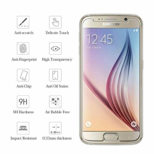 Protecteur d’écran en verre trempé de qualité supérieure pour Galaxy S6 de Samsung