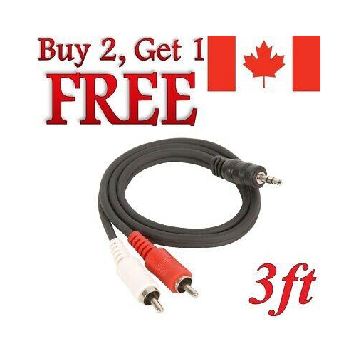 Aux to 3.5mm Adapter Cable Male to 2 RCA Y Audio Jack for iPod MP3 TV Phone DVD