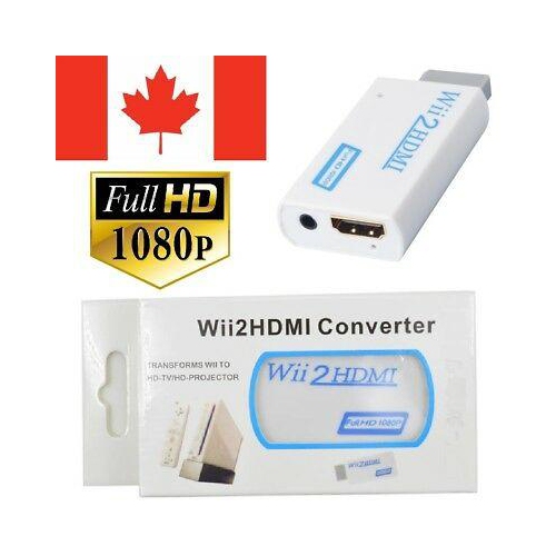 Adaptateur de convertisseur Wii à HDMI 720p 1080p HD haut de gamme sortie audio 3,5 mm