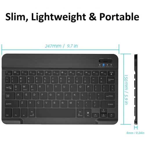 Universal Bluetooth RGB Wireless Keyboard Slim Portable Rechargeable Battery