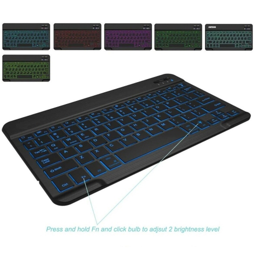 Universal Bluetooth RGB Wireless Keyboard Slim Portable Rechargeable Battery