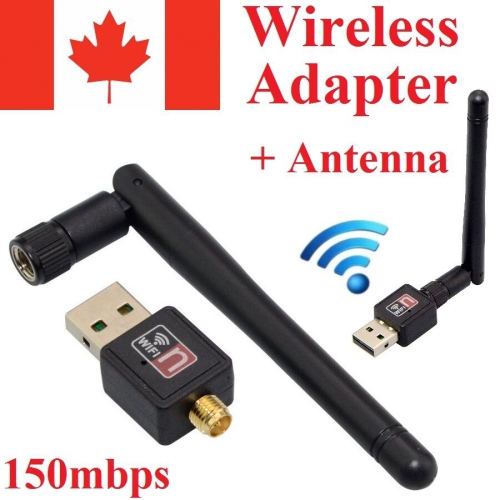 Carte réseau local sans fil USB Wi-Fi 150 Mb/s avec antenne 802.11N pour PC