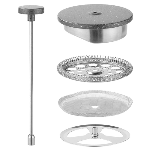 1L cafetière à piston à double paroi en acier inoxydable