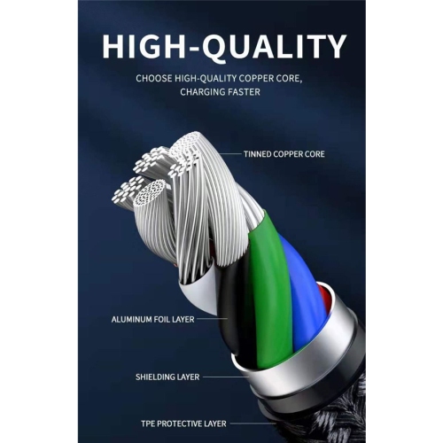 BWOO - USB to Lightning Cable, 1 Meter Length, Braided Nylon and Aluminum Alloy Shell, Black