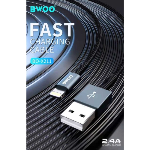 BWOO - USB to Lightning Cable, 1 Meter Length, Braided Nylon and Aluminum Alloy Shell, Black