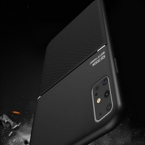 Kelvin Leather – Étui à rayures givrées anti Fall Slim Matte Back Phone Cove pour Galaxy A52 de Samsung – Bleu