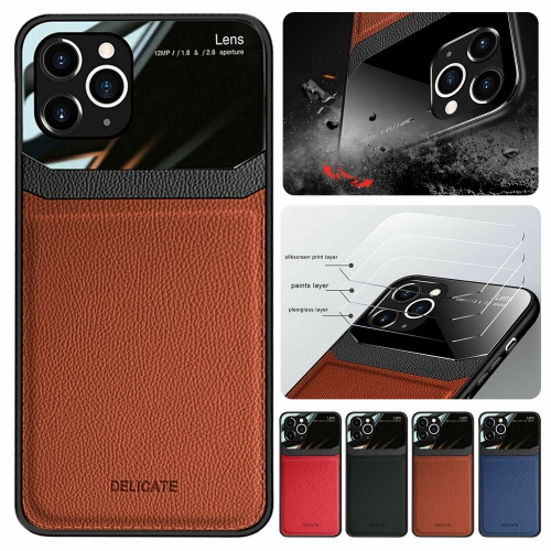 Delfin – Étui en cuir protection anti-glissement pour appareil photo couvercle antichoc plexiglass Étui pour téléphone Étui mince pour iPhone 7 PLUS