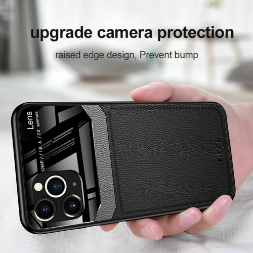 Delfin – Étui en cuir protection anti-glissement pour appareil photo couvercle antichoc plexiglass Étui pour téléphone Étui mince pour iPhone 7 PLUS