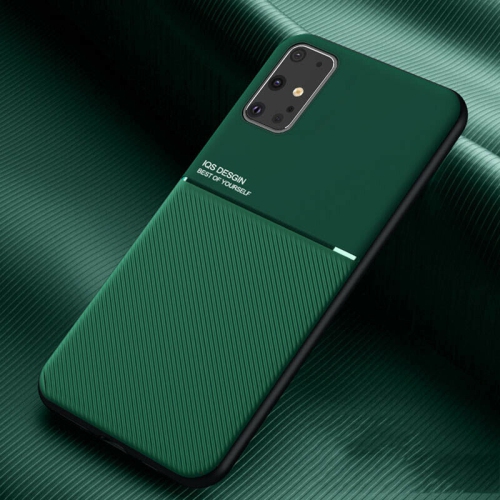 Kelvin Leather – Étui à rayures givrées anti Fall Slim Matte Back Phone Cove pour Galaxy A52 de Samsung – Vert