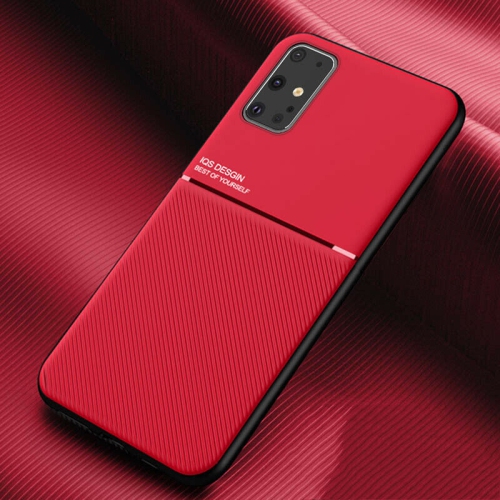 Kelvin Leather – Étui à rayures givrées anti Fall Slim Matte Back Phone Cove pour Galaxy A52 de Samsung – Rouge