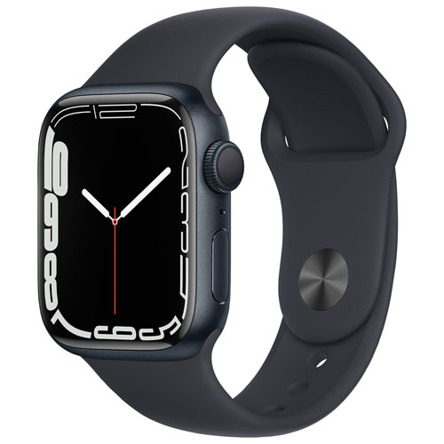 Apple Watch Series 7 avec boîtier de 41 mm en aluminium minuit et bracelet sport minuit