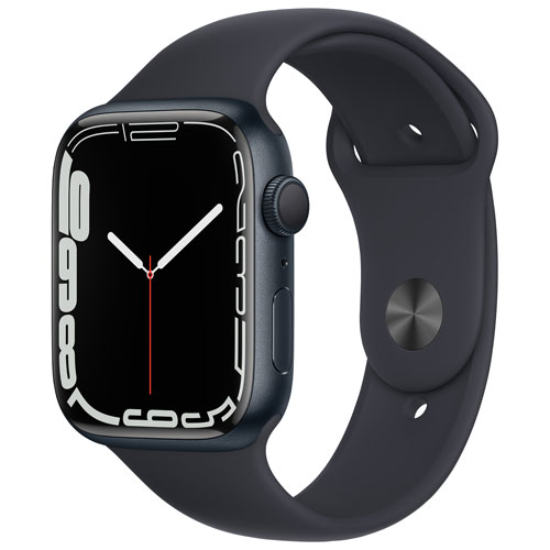Apple Watch Series 7 avec boîtier de 45 mm en aluminium minuit et bracelet sport minuit