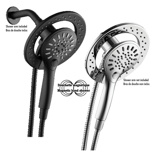 Akuaplus®Magnetic 6-Setting Hand Shower - Matte Black