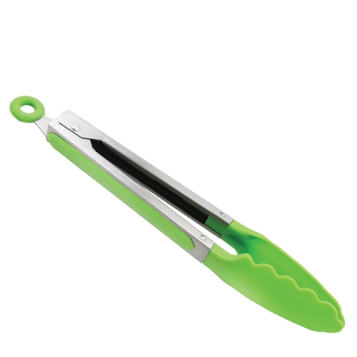 ISTAR  Premium Silicone Cooking Tongs, 9-Inch Bpa Free Non-Stick Stainless Steel Bbq Grilling Locking Food Tong, Light In Green