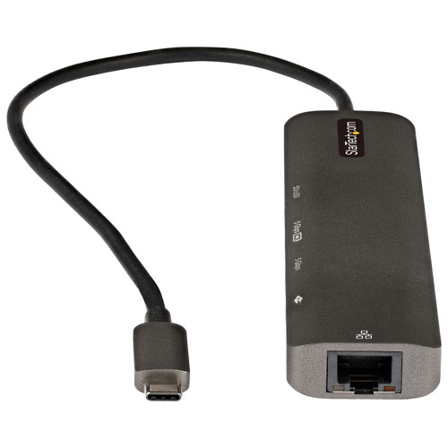 Concentrateur USB-C 7-en-1 avec Power Delivery de StarTech - Noir/Gris spatial