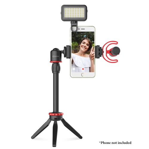 BOYA BY-VG350 Ultimate Smartphone Vlogger Kit with Mini Tripod, Extension Tube, LED Light