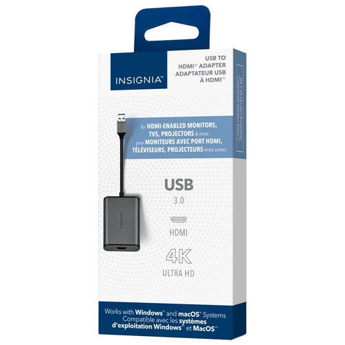 Adaptateur USB 3.0 à HDMI d'Insignia - Noir