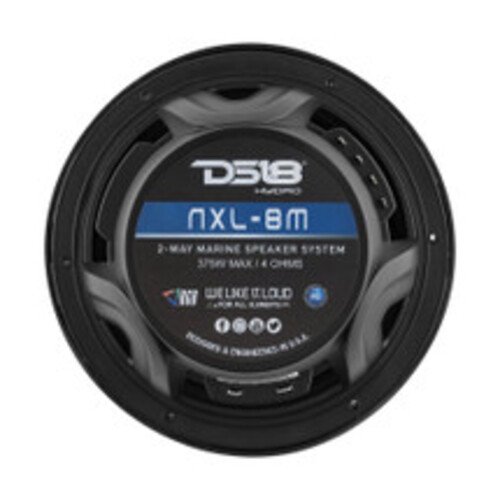 DS18 NXL-8/BK NXL 8" 2-Way Coaxial Marine Speaker With LED RGB Lights 125W RMS - Black
