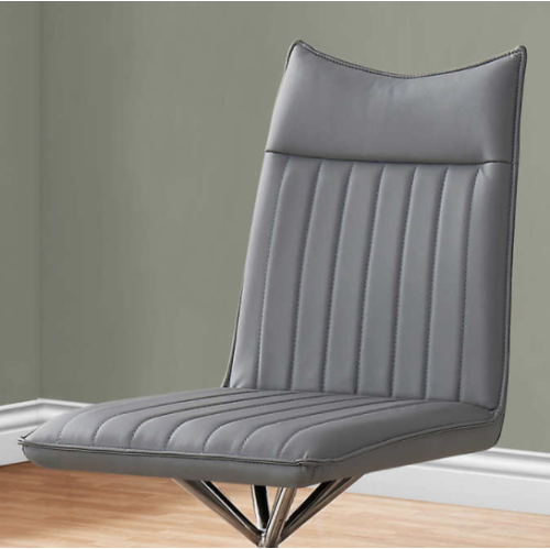 Dining Chair, 2-pack with Chrome Legs, Grey