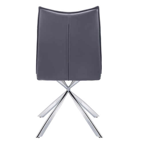 Dining Chair, 2-pack with Chrome Legs, Grey
