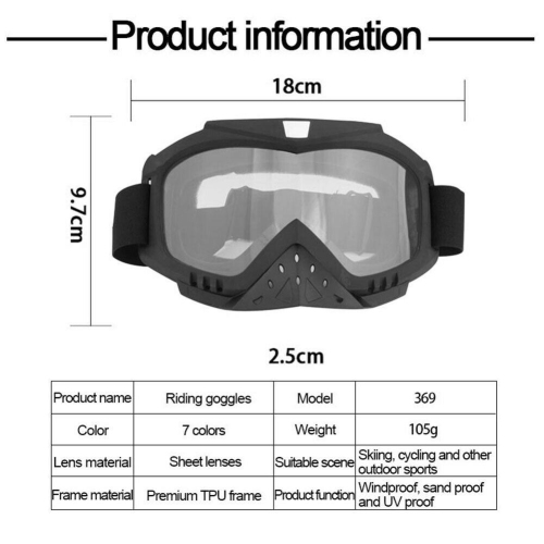 Windproof Motorcycle Goggles Skiing Cycling Motocross Glasses
