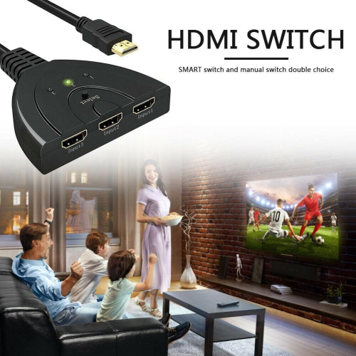 3 Port HDMI-compatible HUB Switch 1080P HD 3 in 1 out Video Audio Splitter