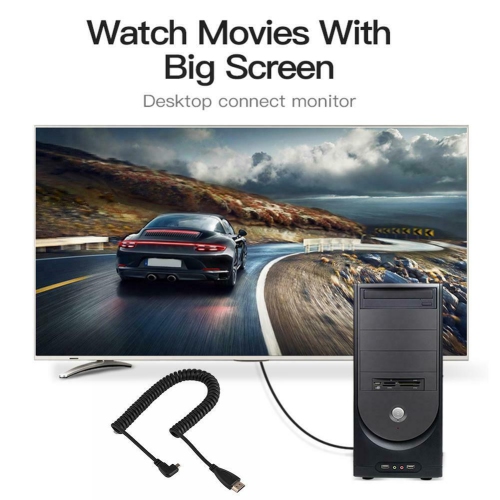 Right Angled 90 Degree Micro HDMI-compatible to HDMI-compatible Cable Teles