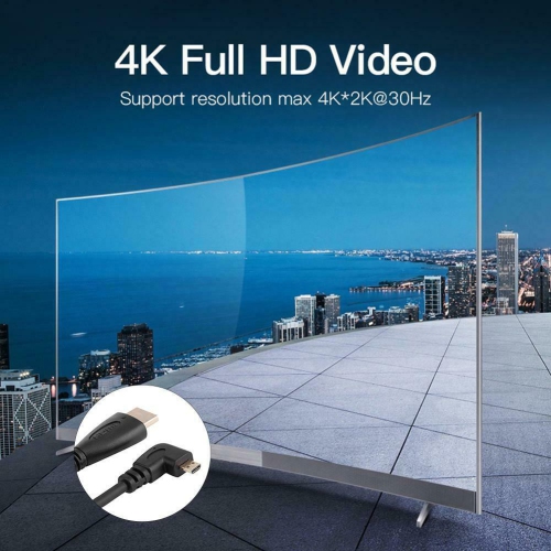 Right Angled 90 Degree Micro HDMI-compatible to HDMI-compatible Cable Teles