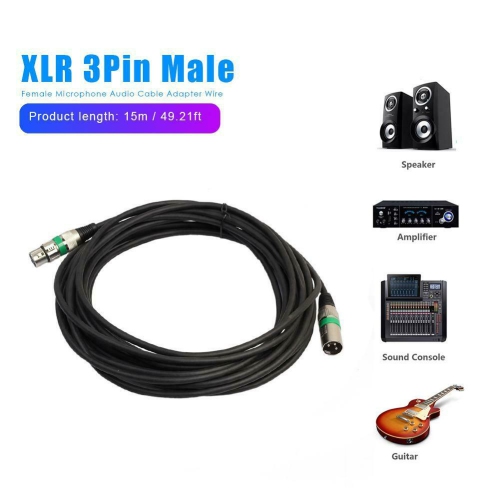 XLR 3Pin Male to XLR 3Pin Female Microphone Audio Cable Adapter Wire