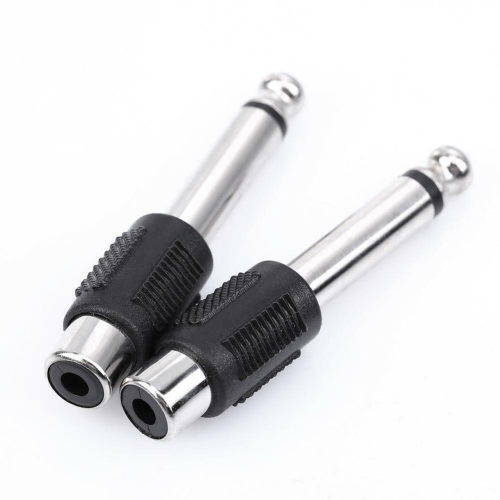 4pcs RCA/AV Female to 6.35mm 1/4 Inch Male Mono Audio Adapters Connecters