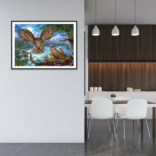 5D DIY Full Drill Diamond Painting Bird Family Cross Stitch Embroidery Set