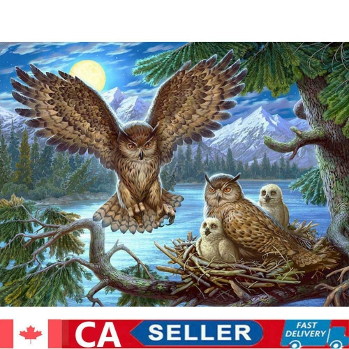 5D DIY Full Drill Diamond Painting Bird Family Cross Stitch Embroidery Set