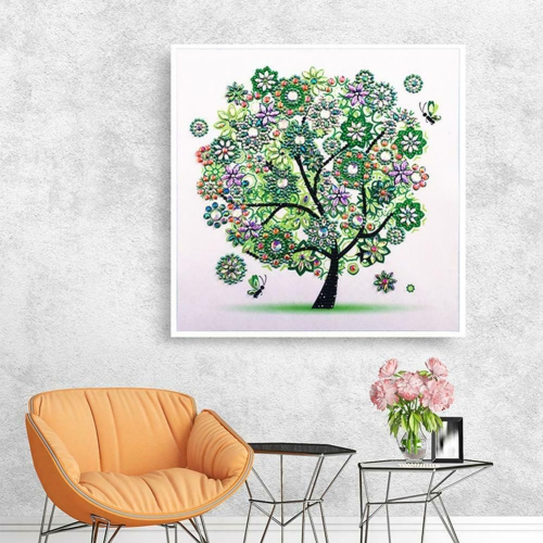 5D DIY Special-shaped Drill Diamond Painting Tree Spring Cross Stitch Kit