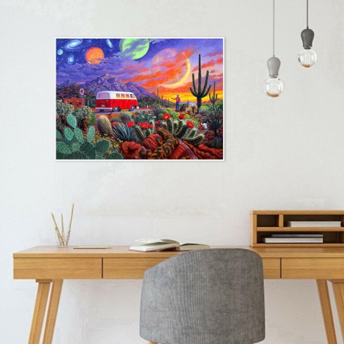 5D DIY Diamond Painting Car Plants Full Round Drill Mosaic Drawing Wall Art