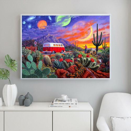 5D DIY Diamond Painting Car Plants Full Round Drill Mosaic Drawing Wall Art