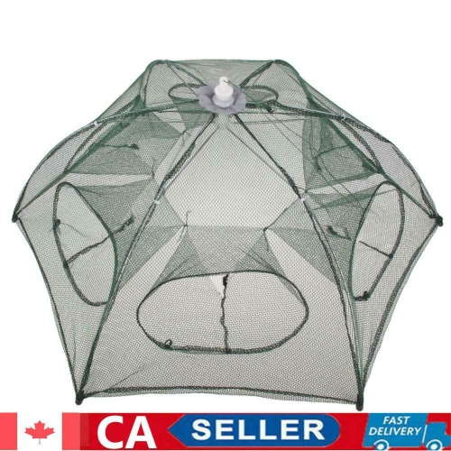 Folding Fishing Net Fish Shrimp Minnow Crab Baits Cast Mesh Trap