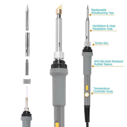 Adjustable Temperature Soldering Iron Wood Burning Pyrography Tool Kit