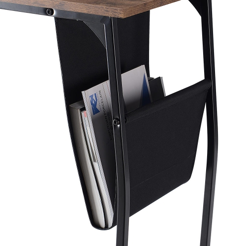 Table d'appoint de canapé en forme de C, table basse de bout avec porte-revues en tissu et pochette d'appoint pour la chambre à coucher du salon