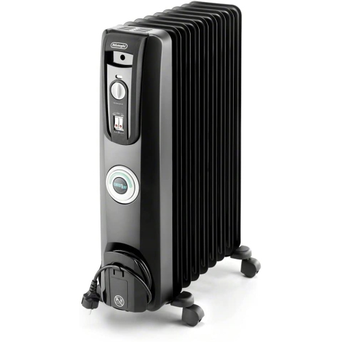 Oil-Filled Radiator Space Heater, Quiet 1500W, Adjustable Thermostat, 3 Heat Settings, Energy Saving, Safety Features, Black, Comfort Temp