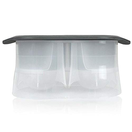 ISTAR Round Ice Cube Mold, Double 2.5 Inches Large Ice Balls Maker with Lid Silicone Ice Sphere Tray Suitable for Cocktails, Whiskey, Drink