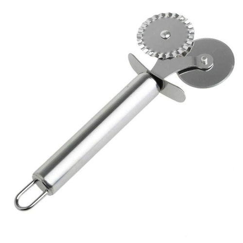ISTAR 2 in 1 Stainless Steel Dual Wheel Pastry Pizza Ravioli Cutter, Ergonomic Design with Safety Guard, modern Designed Pastry Wheel Cutters