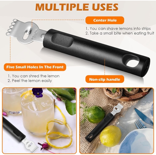 ISTAR Stainless Steel Lemon Grater Zester, Orange Citrus Peeler with Channel Knife