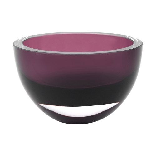 6" Mouth Blown European Made Lead Free Purple Crystal Bowl