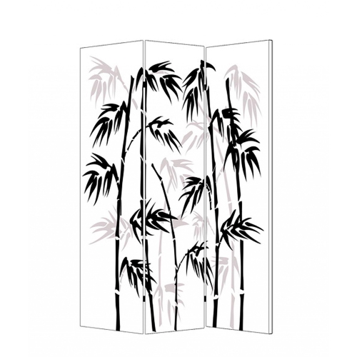 1 x 48 x 72 Multi Color Wood Canvas Bamboo Leaf Screen