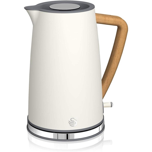 SWAN  - Nordic Collection Electric Kettle, 1.7 Liter Capacity, 1500 Watts, Matte In White I have cream countertops, light granite counter and SS large appliances