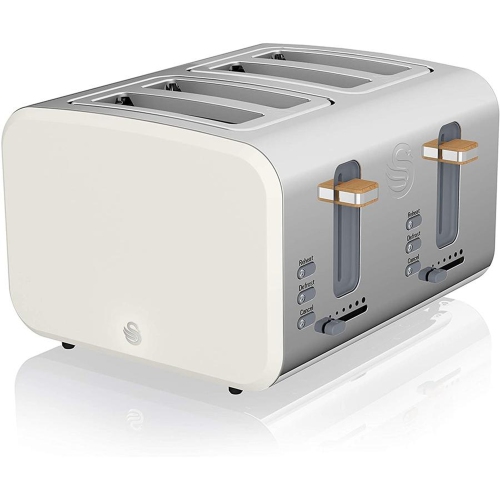 SWAN  - Nordic Collection 4 Slice Toaster, 1500W, Matte In White Really works with my cream cabinets and stainless large appliances