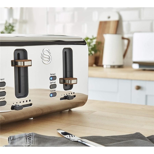 Swan - Nordic Collection 4 Slice Toaster, 1500W, Matte White