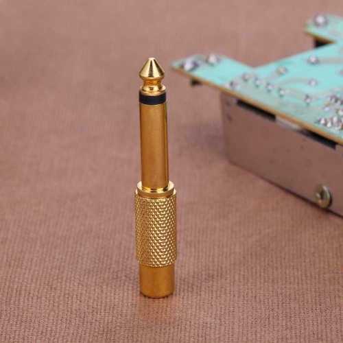 1pc 6.35mm 1/4in Mono Male Jack to RCA Female Plug Audio Adapter Connector