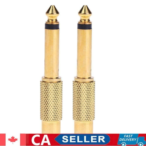 1pc 6.35mm 1/4in Mono Male Jack to RCA Female Plug Audio Adapter Connector